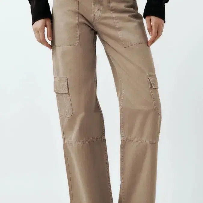 [BUNJANG] ZARA Mid-Rise Cargo Pants Beige / 자라 ZARA 미드 라이즈 카고 팬츠 베이지