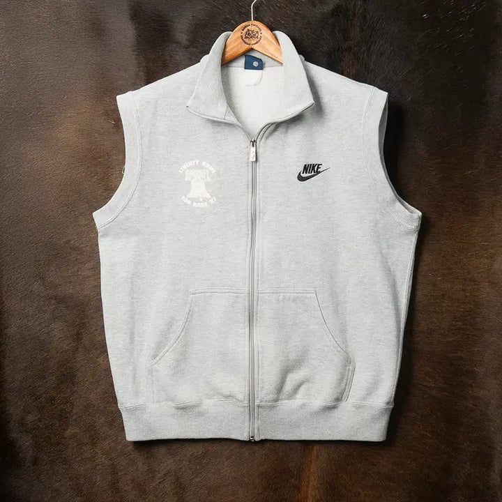 [BUNJANG] Nike 80s Embroidered Logo Zip-Up Vest / [110] 80s 나이키 집업 베스트