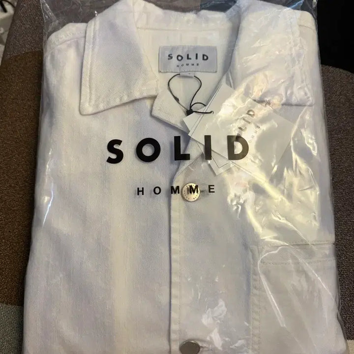 [BUNJANG] Solid Homme White Short Sleeve Shirt / 솔리드옴므 화이트 반팔 셔츠