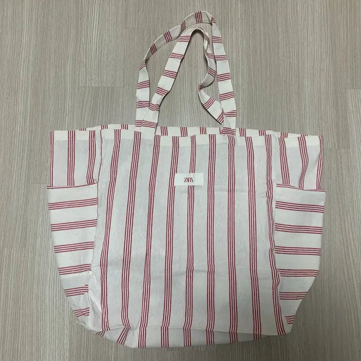 [BUNJANG] Zara 25 Season Reusable Eco Bag XL Red Stripe / 자라 25시즌 리유저블 에코백 XL 레드 스트라이프 새상품
