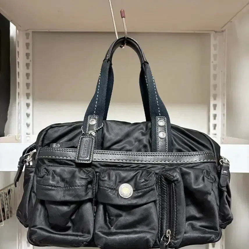 [BUNJANG] Vintage Coach Hampton Nylon Mini Duffel Bag - Sky Blue Lining / 빈티지 코치 햄튼 나일론 미니 더플백 - 스카이 블루 안감