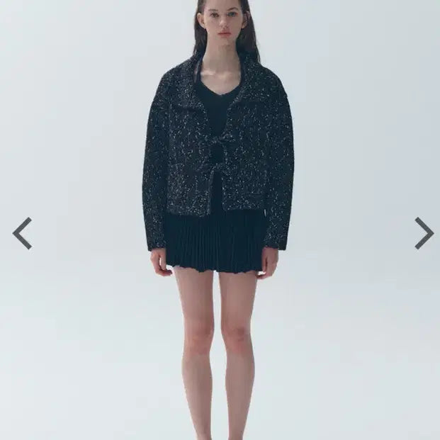 [BUNJANG] Soft Seoul Ruffle Ribbon Cardigan - Black / 최종가) 소프트서울 셔링 리본 가디건 블랙