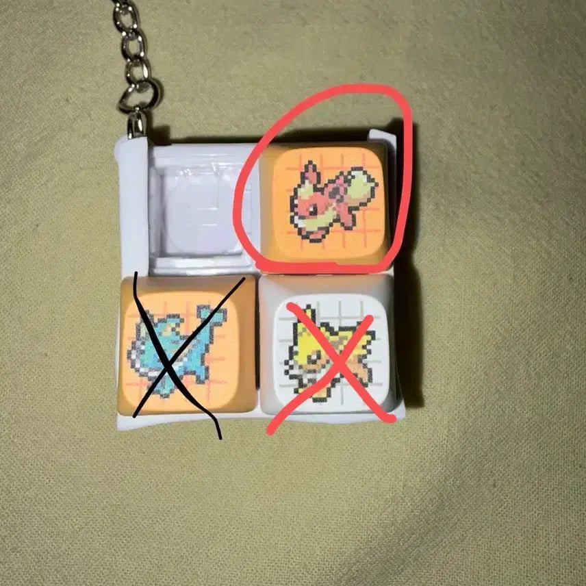 [BUNJANG] Pokemon Flareon Keycap Keychain Set with LED / 포켓몬 부스터 키캡 키링