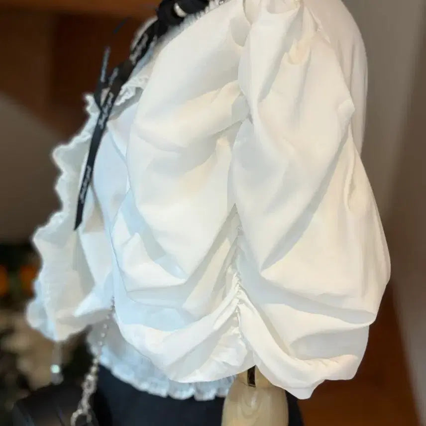 [BUNJANG] Puff Blouse &amp; Full Flare Skirt Set / 퍼프블라우스  풀플레어스커트