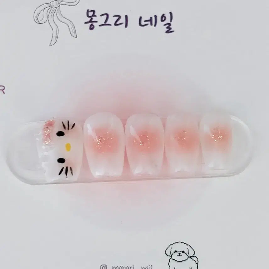 [BUNJANG] Kitty Handmade Nail Tips / 가로키티 치크 수제네일팁