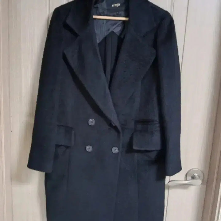 [BUNJANG] Maje Black Double Alpaca Coat / 마쥬 블랙더블 알파카코트