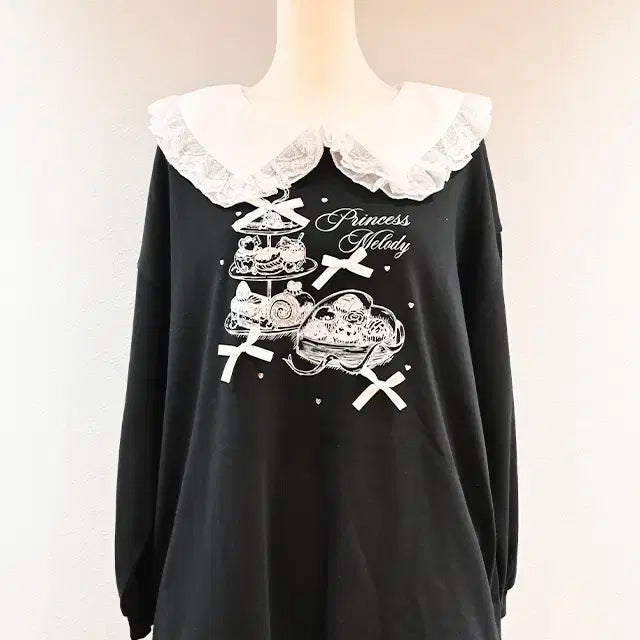 [BUNJANG] MARS Primero Black Fleece Mini Dress / MARS 마즈 프리메로 카라가 달린 컵케이크 리본 미니 플리스 원피스