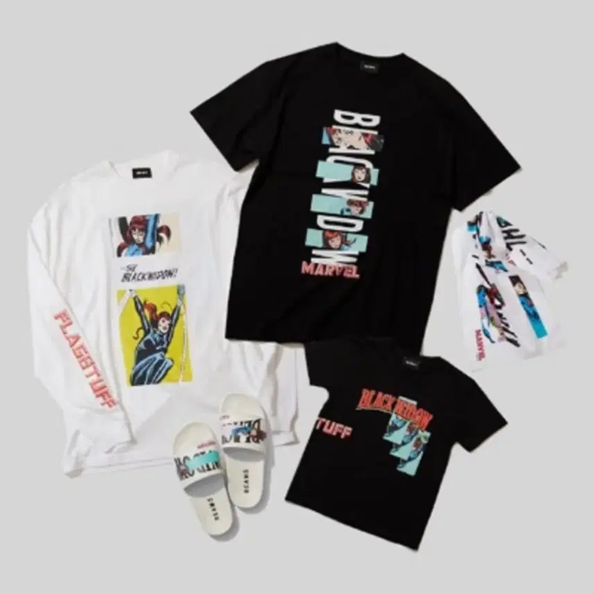 [BUNJANG] BEAMS Marvel Black Widow Print T-shirt / BEAMS 빔즈 마블 한정상품 블랙위도우 프린트 티셔츠 L
