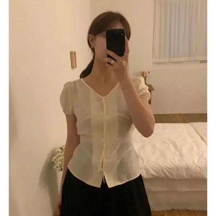 [BUNJANG] Mandarin Half Blouse / 셀렉트한 Mandarin half blouse 블라우스