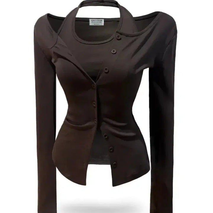 [BUNJANG] Souls Color Halter Top Cardigan (Brown/Beige) / 새상품 소울즈컬러 캔디홀터탑 가디건 브라운,베이지