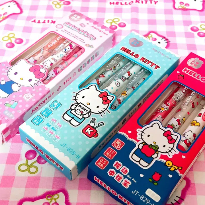 [BUNJANG] Hello Kitty Ballpoint Pen Set / 헬로키티 볼펜 3개 세트 증성펜 필기도구