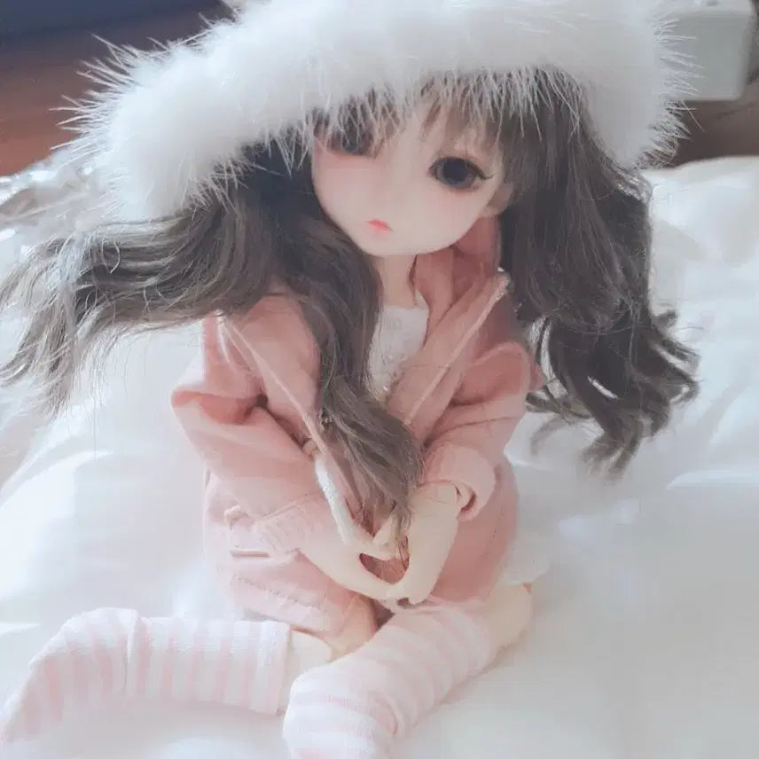 [BUNJANG] Nine9 USD Rabbit Fur Safari Jacket (Pink) / 구체관절인형 USD 나인나인 토끼털 사파리자켓 (핑크)