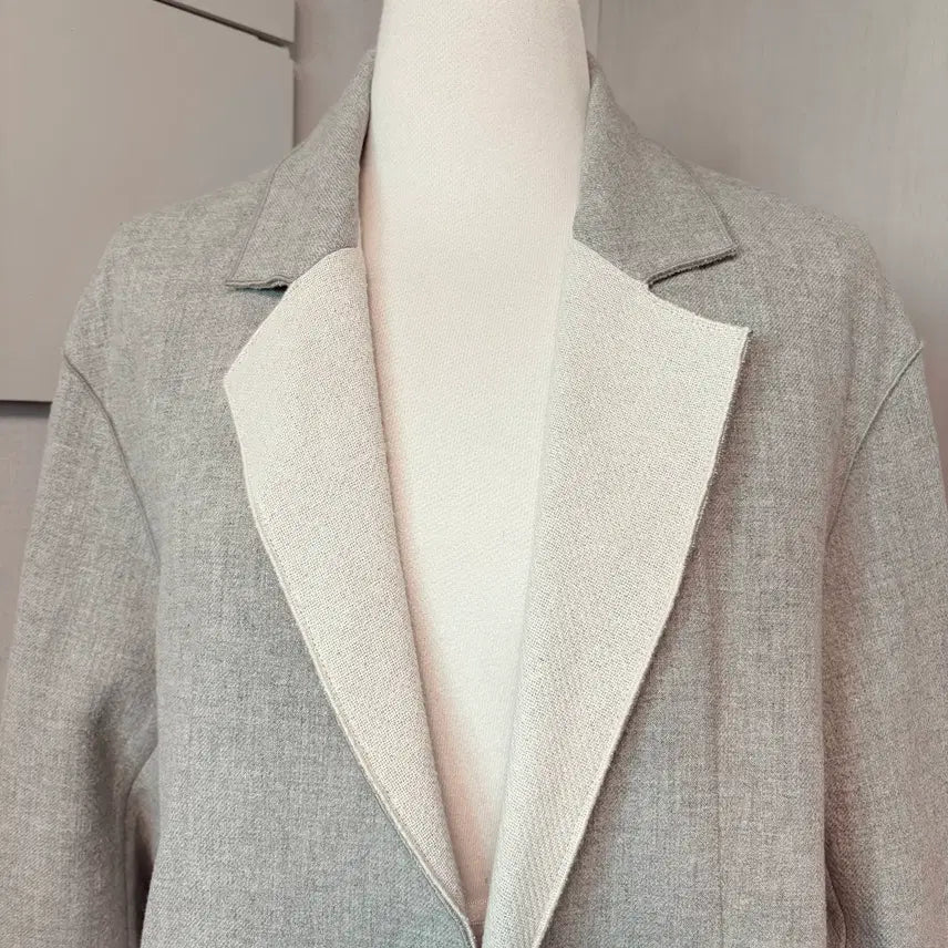 [BUNJANG] Time No Button Color Block Coat / 타임 노버튼 배색코트