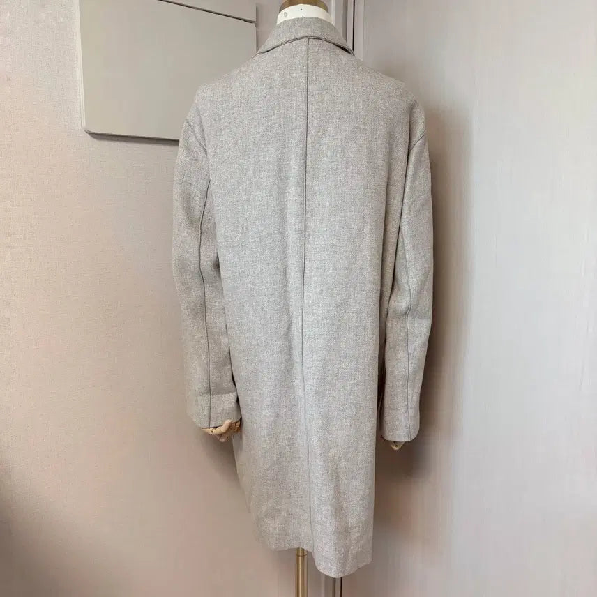 [BUNJANG] Time No Button Color Block Coat / 타임 노버튼 배색코트