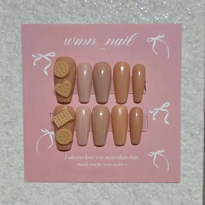 [BUNJANG] Brown Cookie Handmade Nail Tips / 브라운쿠키 수제네일팁