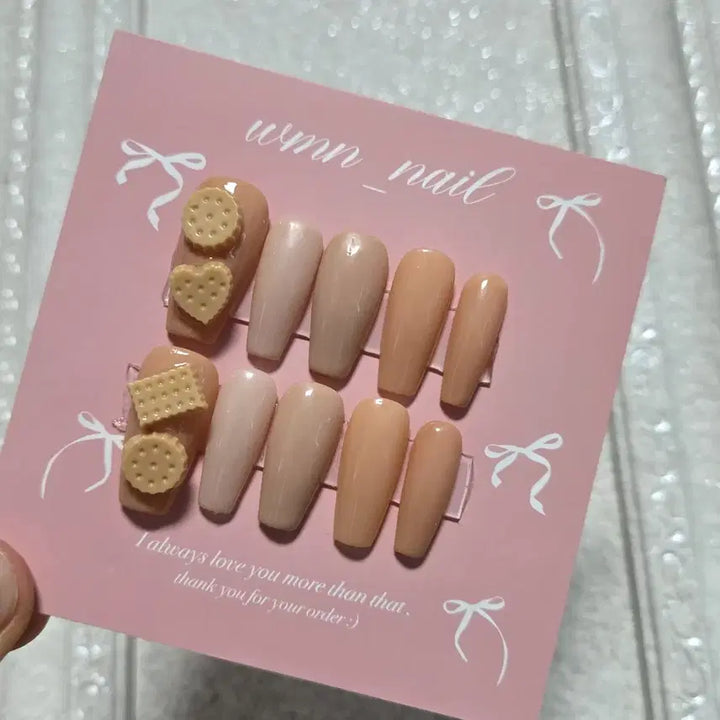 [BUNJANG] Brown Cookie Handmade Nail Tips / 브라운쿠키 수제네일팁