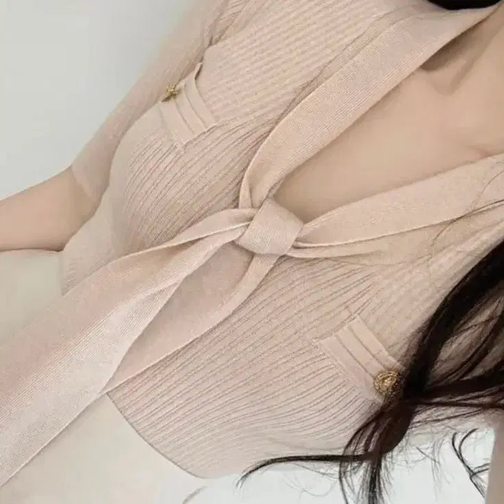 [BUNJANG] Tie 5-Button Knit / 타이 5부니트