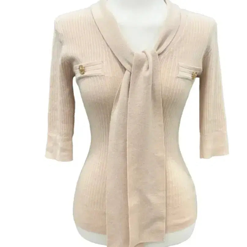 [BUNJANG] Tie 5-Button Knit / 타이 5부니트
