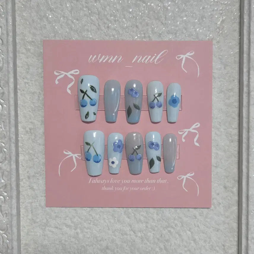 [BUNJANG] Handmade Nail Tips / 블루베리 수제네일팁
