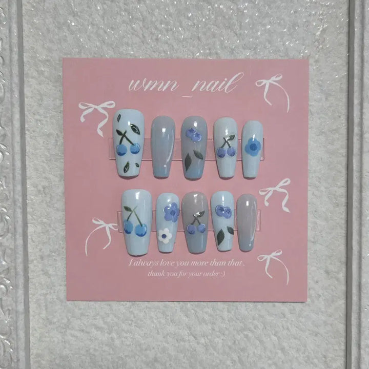 [BUNJANG] Handmade Nail Tips / 블루베리 수제네일팁