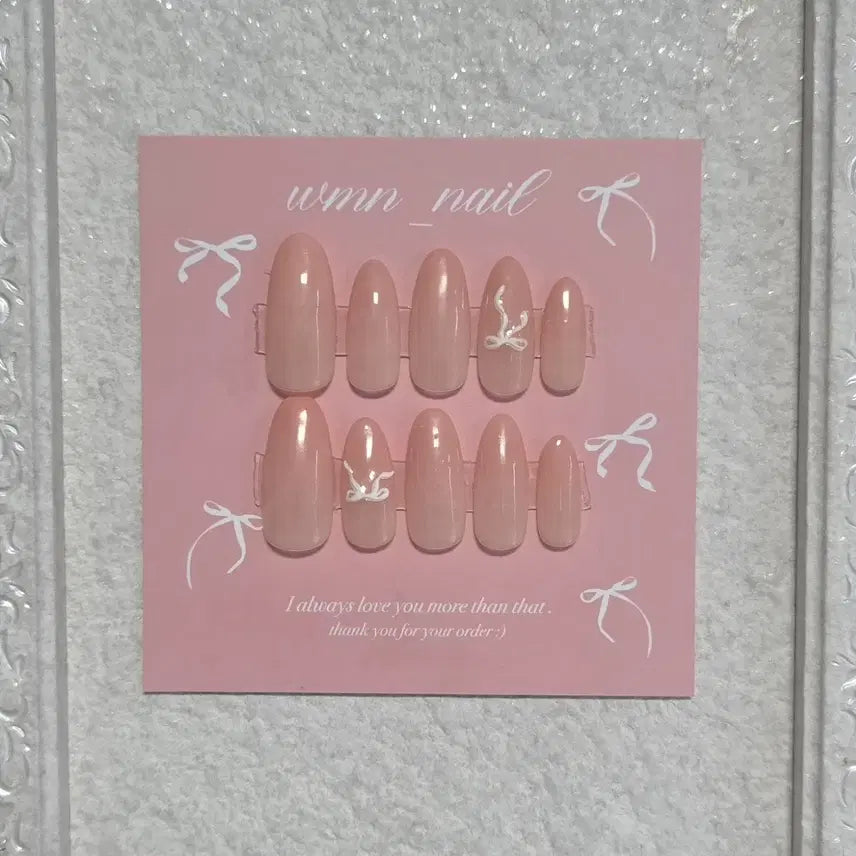 [BUNJANG] Ribbon Syrup Handmade Nail Tips / 리본시럽 수제네일팁