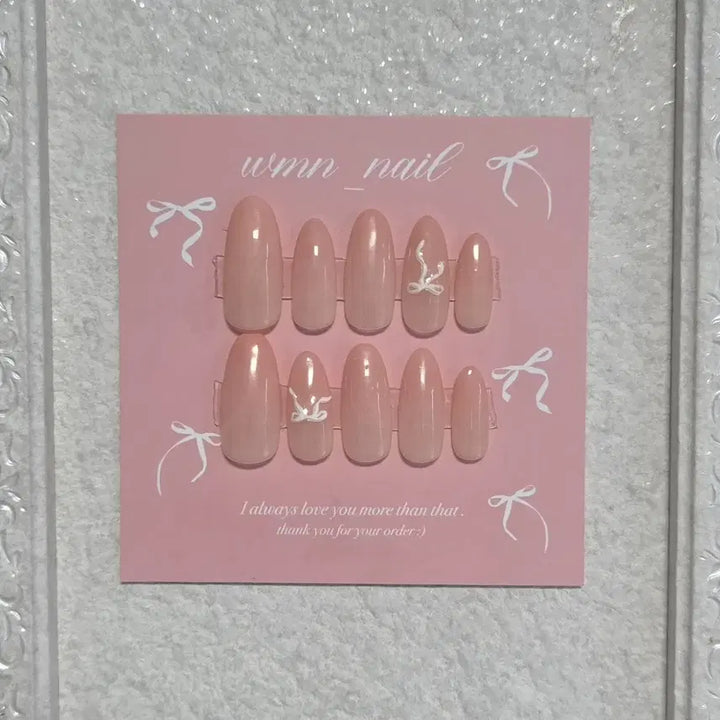 [BUNJANG] Ribbon Syrup Handmade Nail Tips / 리본시럽 수제네일팁