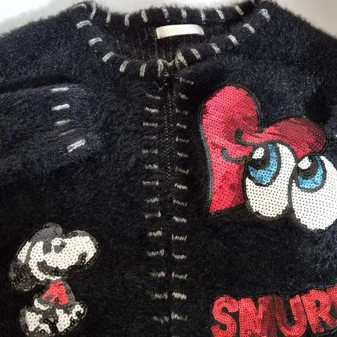 [BUNJANG] Mickey Sequin Applique Cardigan / (새상품)미키 스팽클 아플리케 가디건