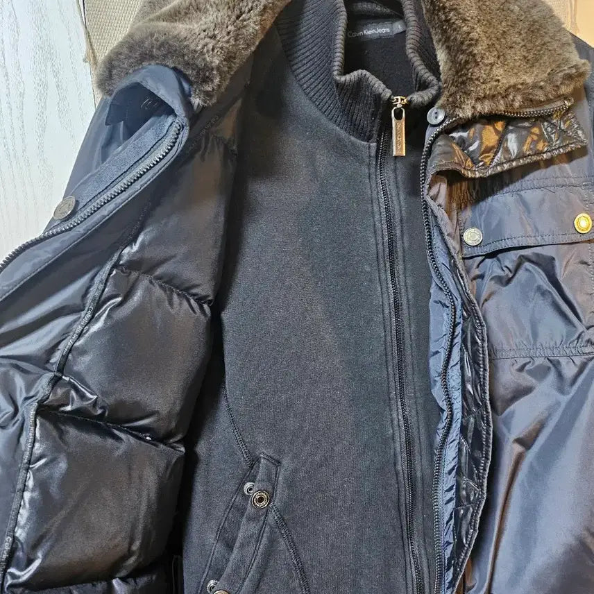 [BUNJANG] Calvin Klein Bomber Jacket (Navy, L) / 캘빈클라인 CK 항공점퍼 L 네이비색 봄버.블루종