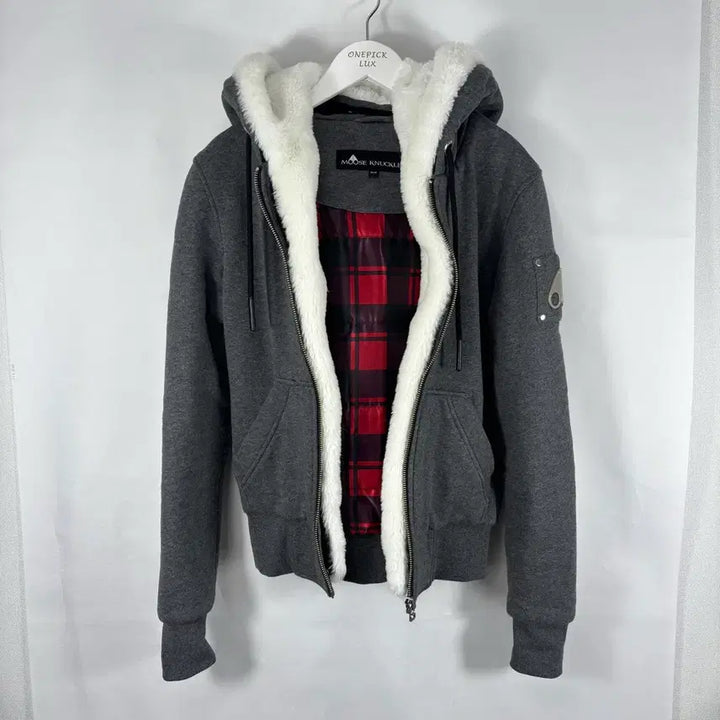 [BUNJANG] Moose Knuckles Classic Bunny Hoodie Gray / (새상품급,정품)무스너클 클래식 버니 후드집업 스웨터 그레이