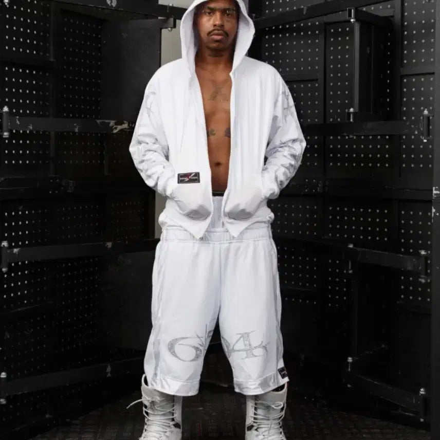 [BUNJANG] 604servise Reversible Sporty Hoodie White / 604servise 리버시블 스포티 후드집업 화이트