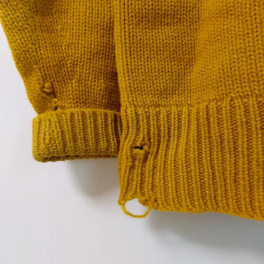 [BUNJANG] Vintage Wool V-Neck Sweater / 30년대 WOOL V-NECK SWEATER 선페이드 디스트레스드