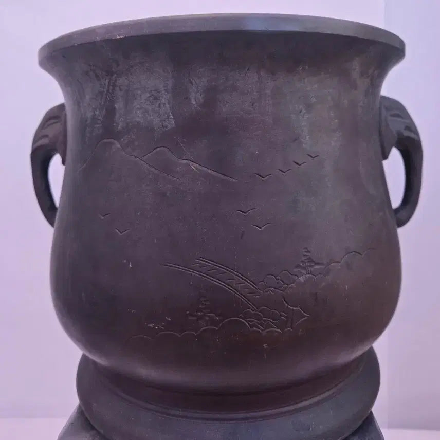 [BUNJANG] Antique Cast Metal Brazier / 세월감 있는 묵직한 주물 화로형 기물 / 고풍 장식용