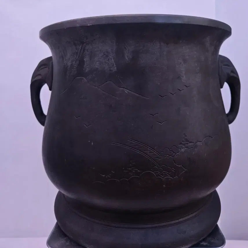[BUNJANG] Antique Cast Metal Brazier / 세월감 있는 묵직한 주물 화로형 기물 / 고풍 장식용