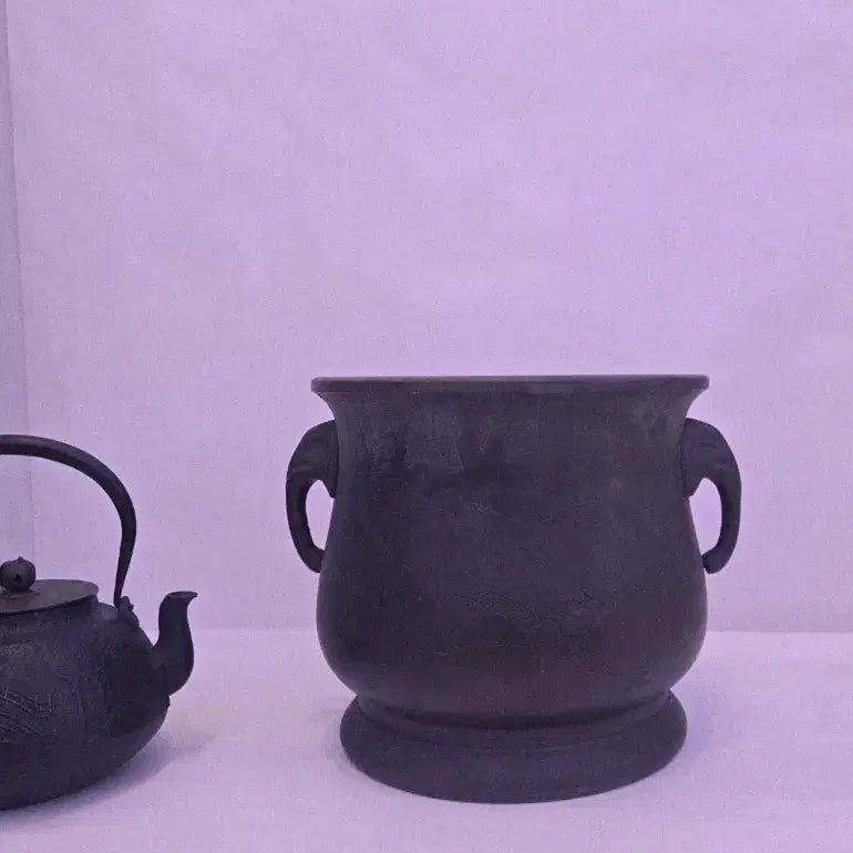 [BUNJANG] Antique Cast Metal Brazier / 세월감 있는 묵직한 주물 화로형 기물 / 고풍 장식용