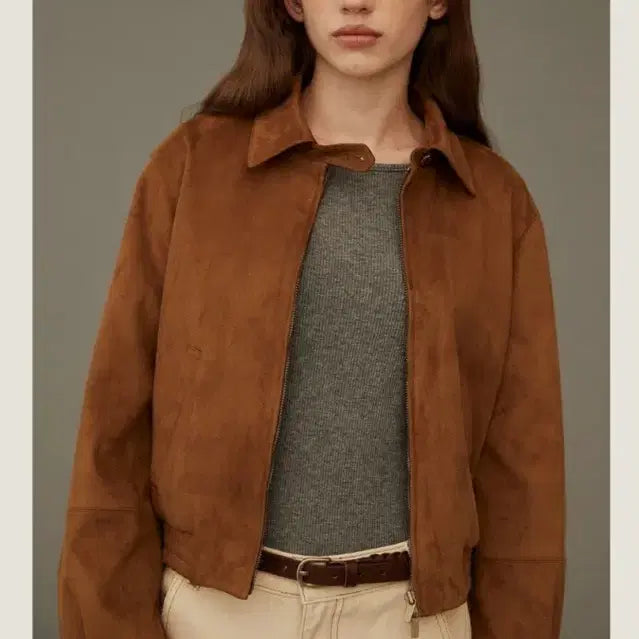[BUNJANG] HowUs David Suede Blouson Jacket Camel / howus 호와스 스웨이드 자켓 (david blouson)