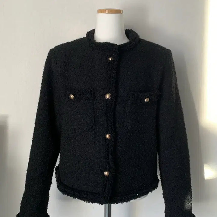 [BUNJANG] Black Boucle Tweed Jacket / 블랙 부클 트위드자켓