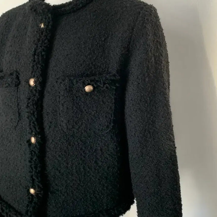 [BUNJANG] Black Boucle Tweed Jacket / 블랙 부클 트위드자켓