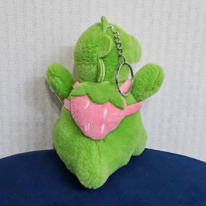 [BUNJANG] Strawberry Bag Dinosaur Plush Keyring / 딸기 가방 공룡 인형 키링