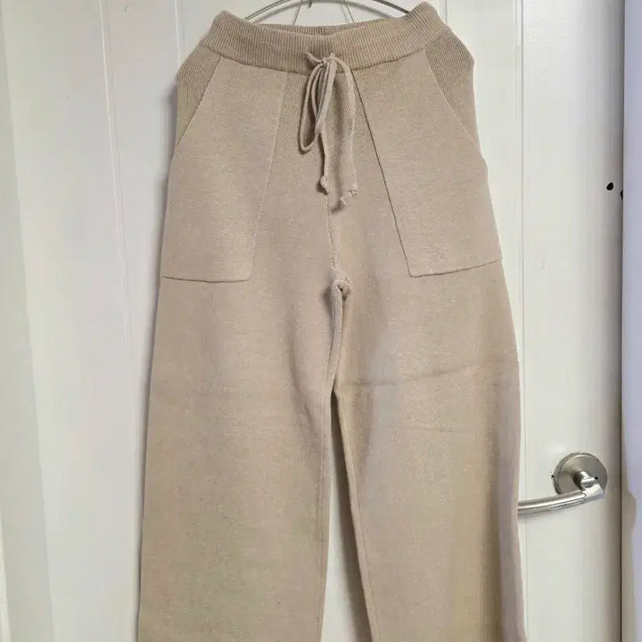 [BUNJANG] Knit Wide Pants (Size 66) / 도톰 니트와이드팬츠 새거 66까지