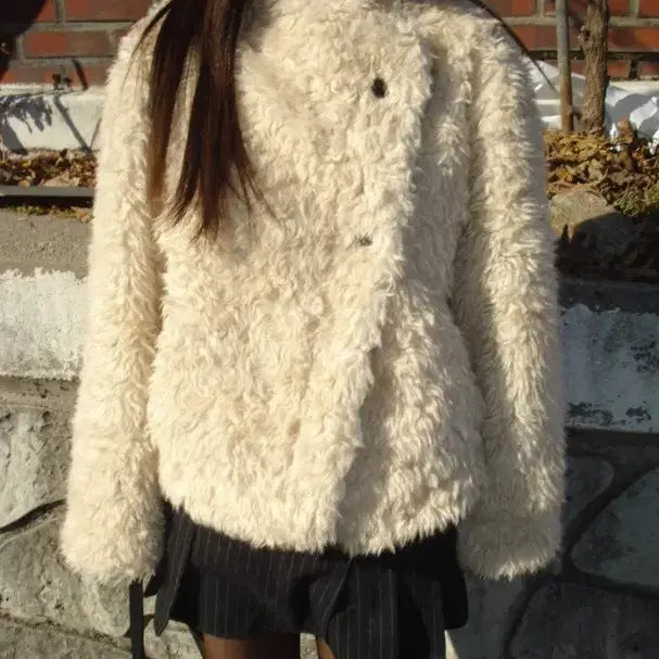 [BUNJANG] Ourcabinet Sheep Fur Jacket Beige / 아워캐비넷 sheep fur jacket 베이지 퍼자켓