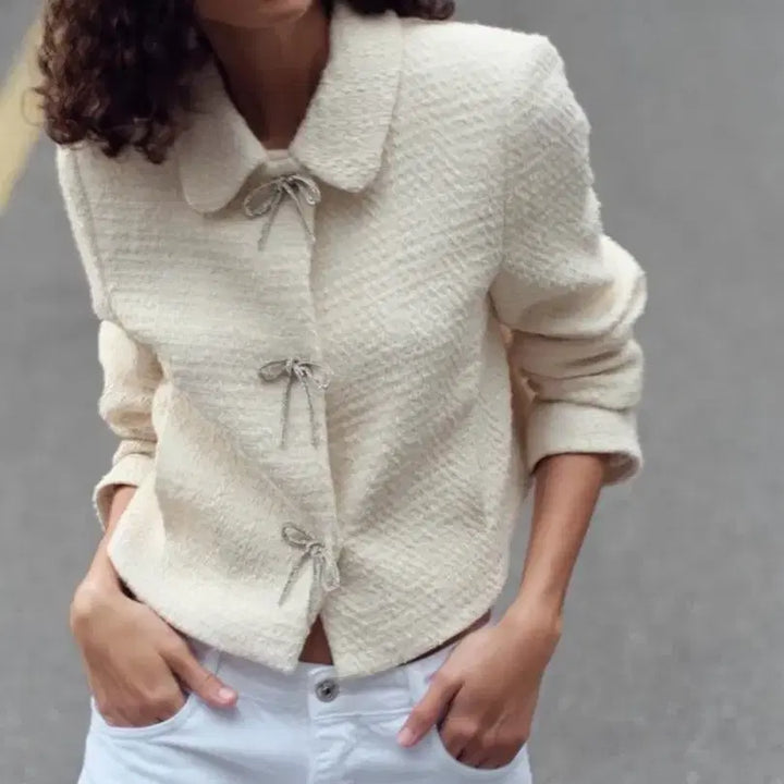 [BUNJANG] ZARA Tweed Jacket / 자라 리본버튼 트위드자켓