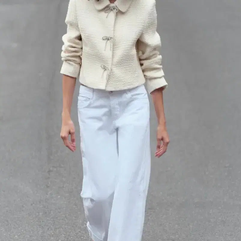 [BUNJANG] ZARA Tweed Jacket / 자라 리본버튼 트위드자켓