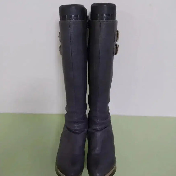 [BUNJANG] Tandy Leather Long Boots (Gray) / 여성 탠디 가죽 롱부츠  (230)