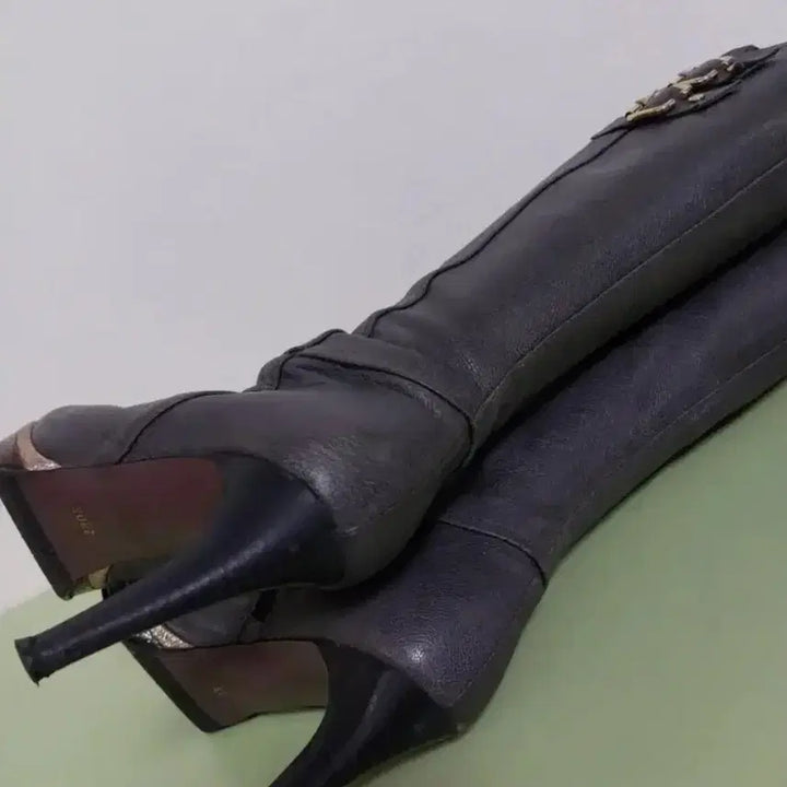 [BUNJANG] Tandy Leather Long Boots (Gray) / 여성 탠디 가죽 롱부츠  (230)