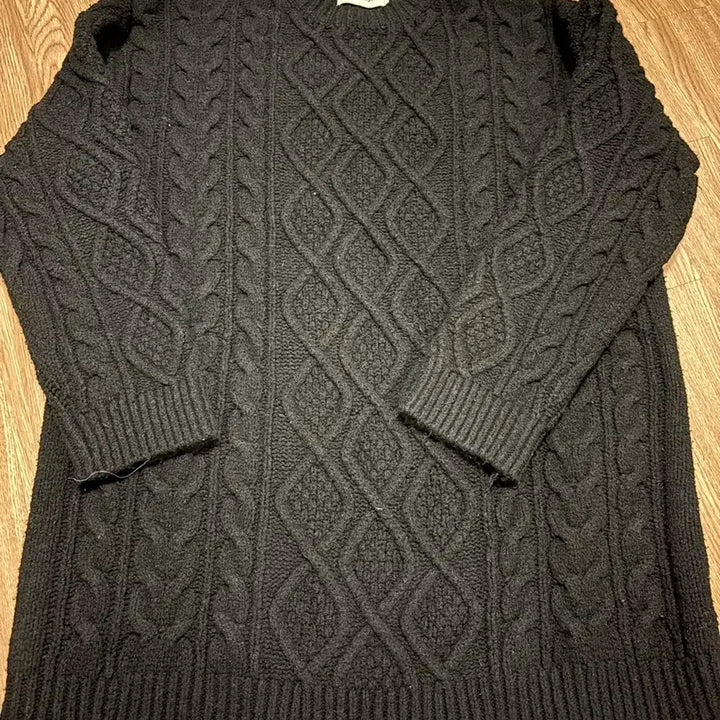 [BUNJANG] Attrangs Cable Knit Mini Dress Black / 아뜨랑스 케이블 니트 미니 원피스 블랙