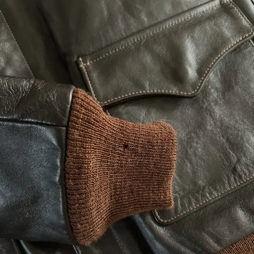 [BUNJANG] Real McCoy A-2 Leather Jacket / 리얼맥코이 / A-2 레더 자켓 실 브라운 / 38