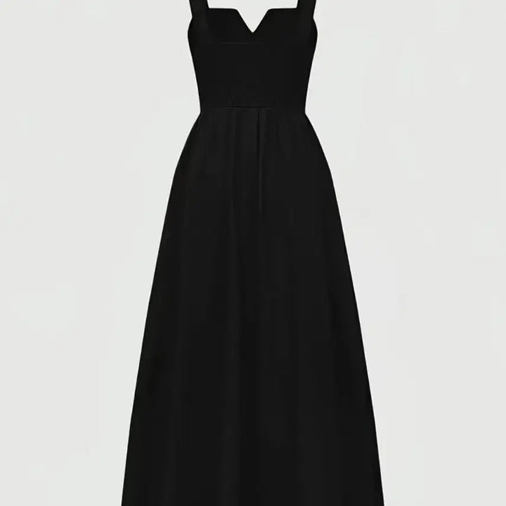 [BUNJANG] Black Elegant Long Dress / 세련 블랙 롱 드레스.새상품
