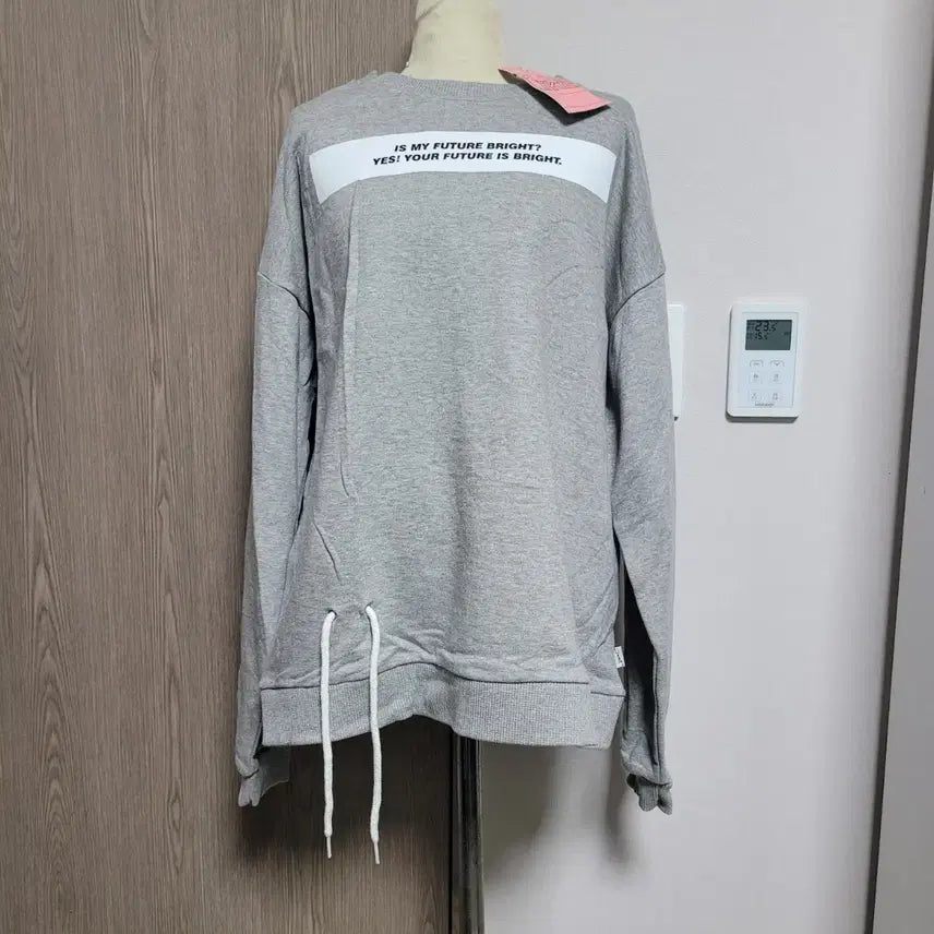 [BUNJANG] PLSM LIKE Lettering Gray Sweatshirt / PLSM LIKE 미사용품 레터링 포인트 회색 맨투맨 티셔츠
