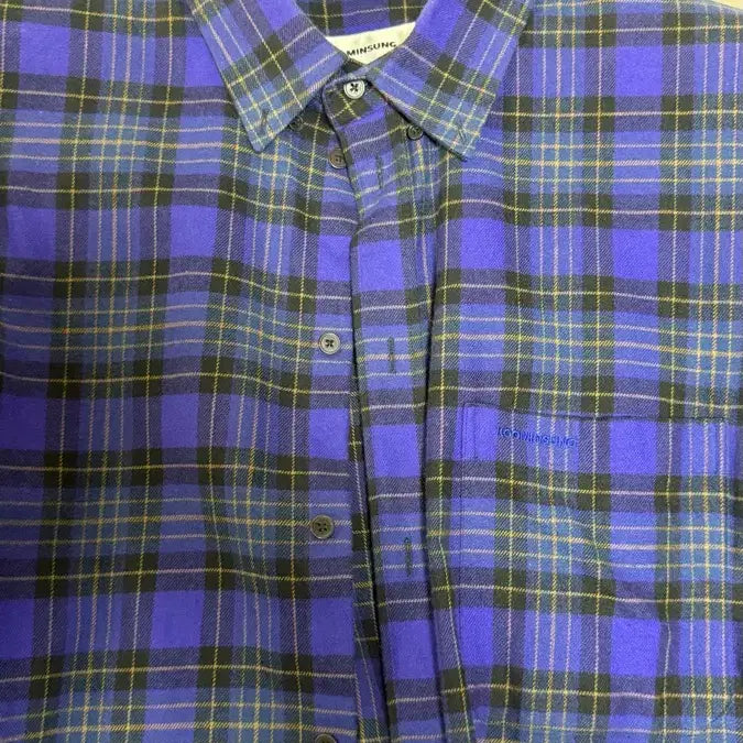 [BUNJANG] L Guminseong Checkered Shirt Purple / [L] 구민성 체크셔츠 퍼플