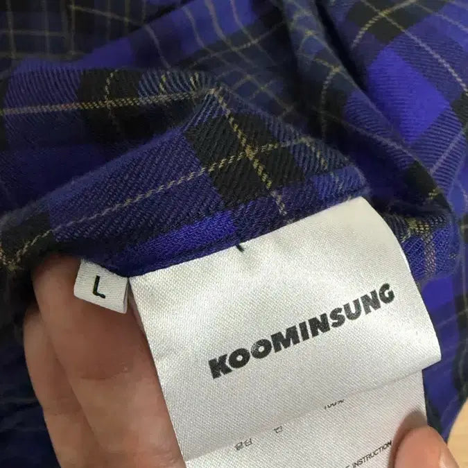 [BUNJANG] L Guminseong Checkered Shirt Purple / [L] 구민성 체크셔츠 퍼플